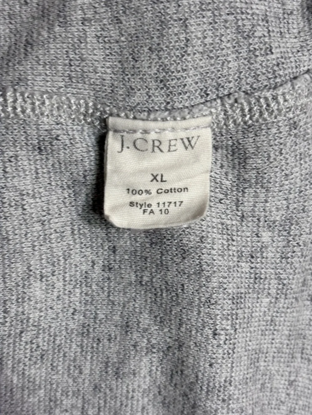 J. CREW Grey Cotton Crew Neck Pullover Size XL